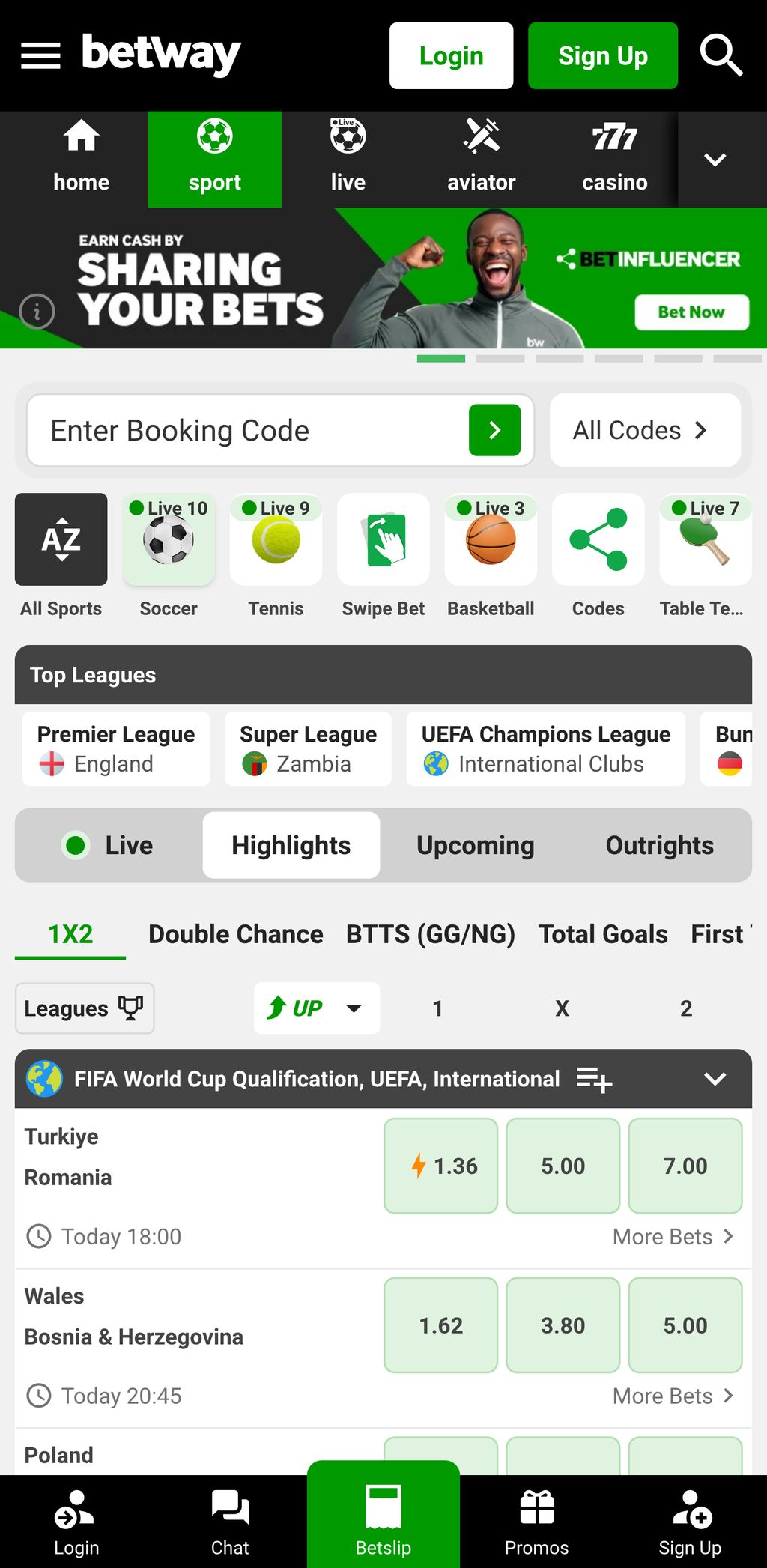 Betway Zambia sports betting