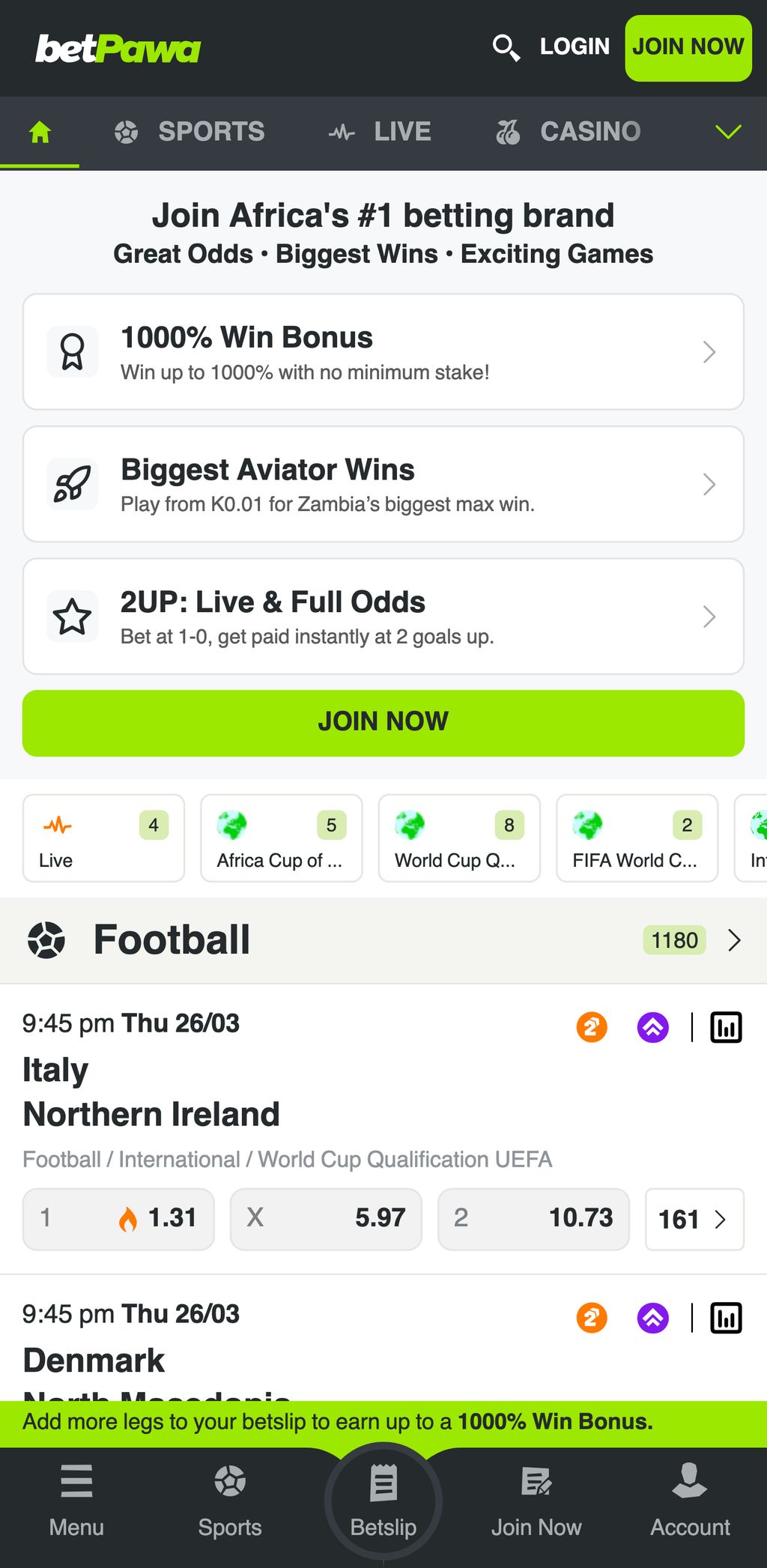 betPawa official website