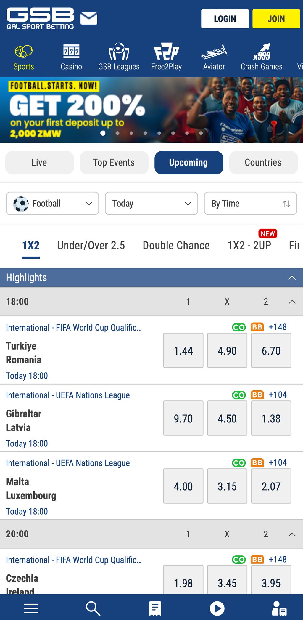 Gal Sports Betting Zambia website