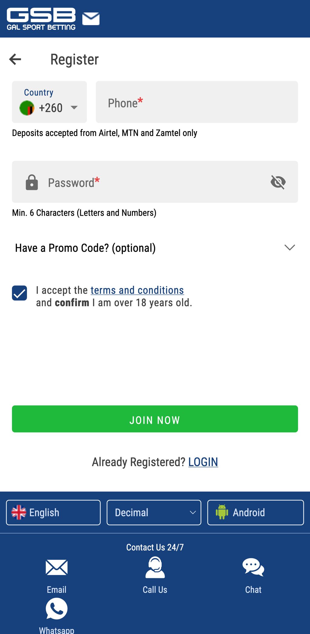 GSB Zambia registration