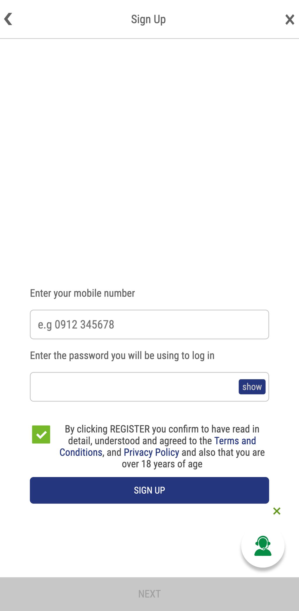 Betika Zambia registration